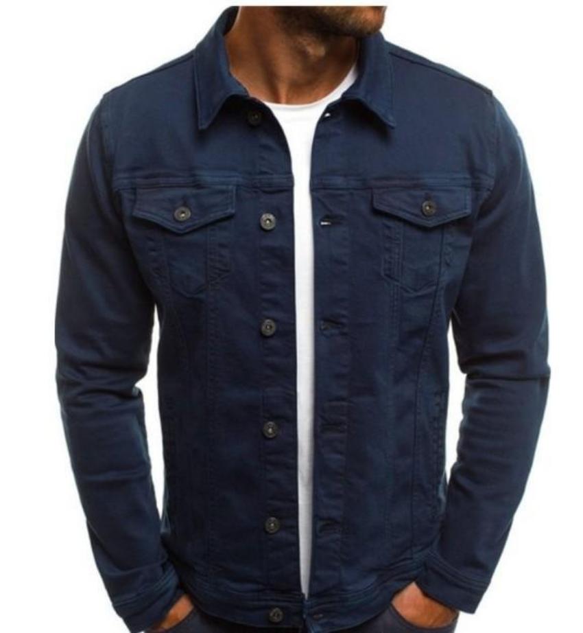 Mens Casual Dual Pocket Denim Jacket