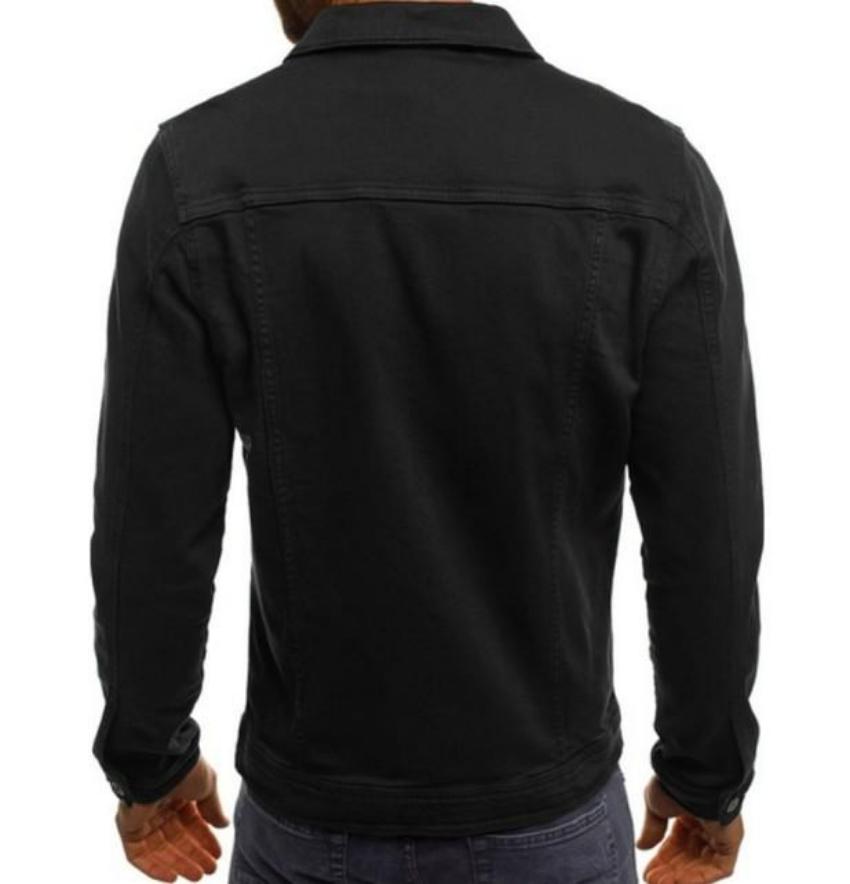Mens Casual Dual Pocket Denim Jacket