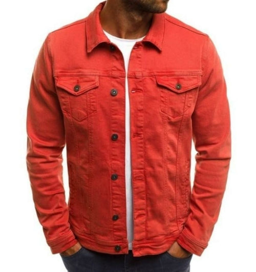 Mens Casual Dual Pocket Denim Jacket