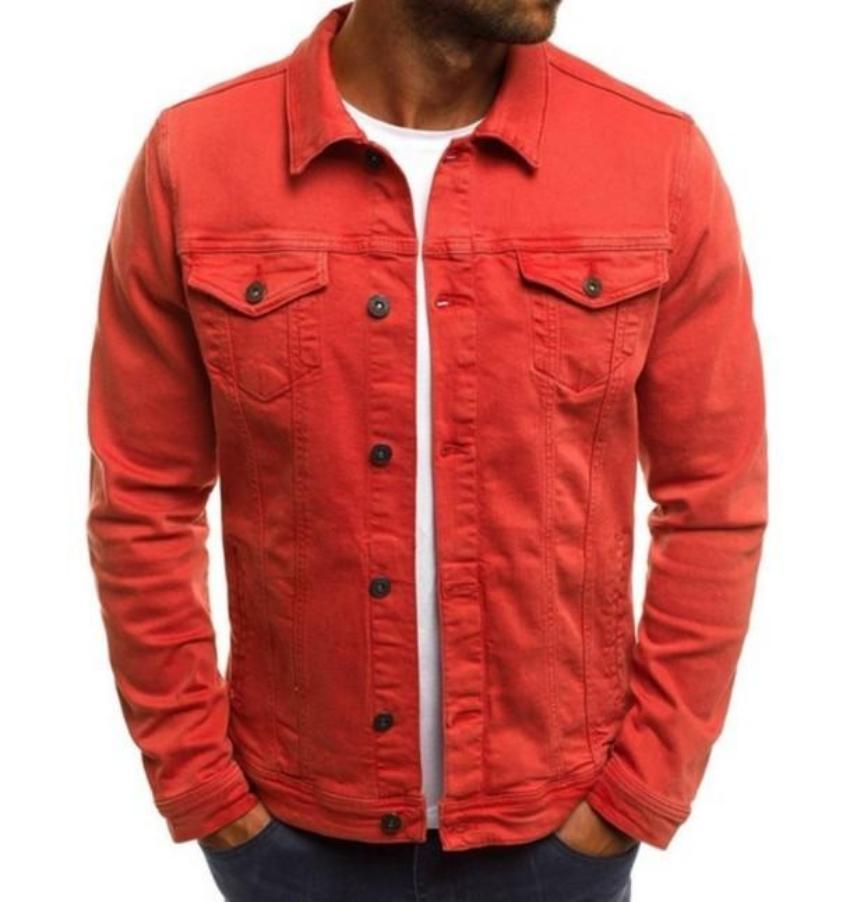 Mens Casual Dual Pocket Denim Jacket