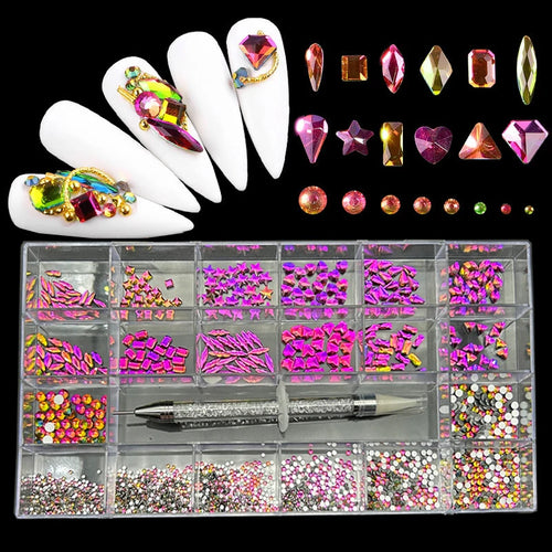2800pcs Luxury Shiny Diamond Nail Art Rhinestones Crystal Decorations
