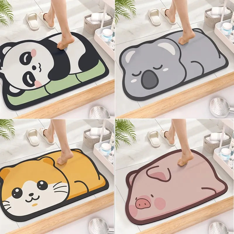 Cute Cartoon Non-Slip Diatom Super Absorbent Bathroom Mat