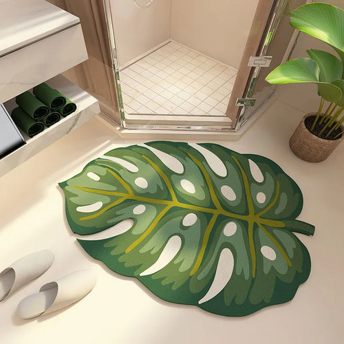 Super Absorbent Non Slip Leaf Shape Bath Mat
