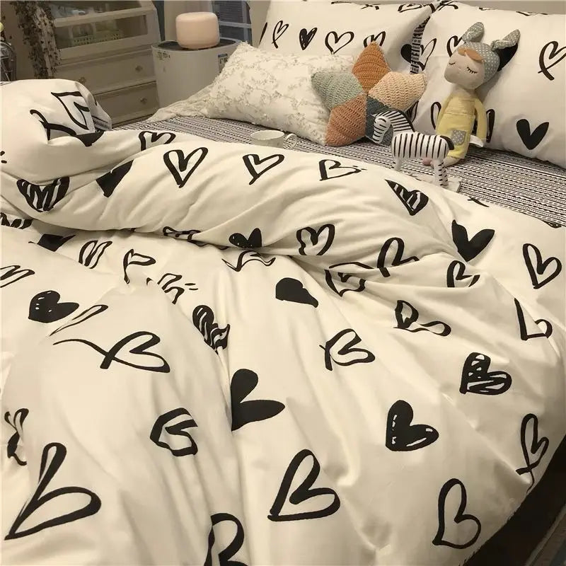 Student Minimalist Four Piece Dormitory Bedding Set