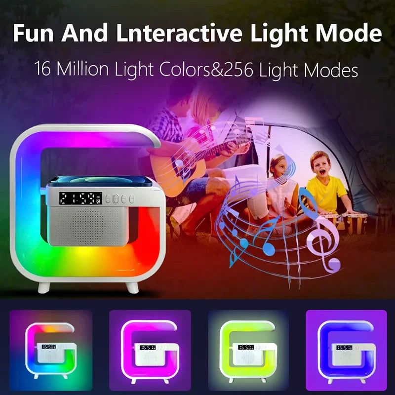 Multifunction Wireless Charger Stand Bluetooth 5.0 Speaker FM TF RGB