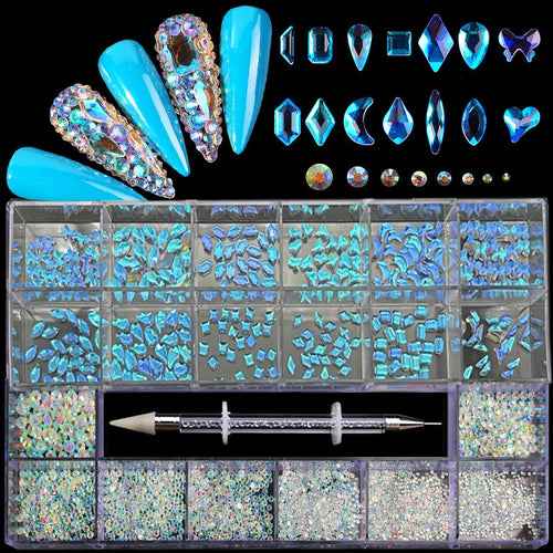2800pcs Luxury Shiny Diamond Nail Art Rhinestones Crystal Decorations
