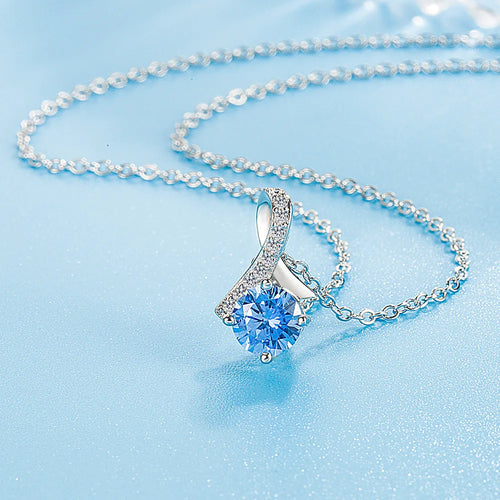 925 Sterling Silver Irregular Heart Moon Necklace
