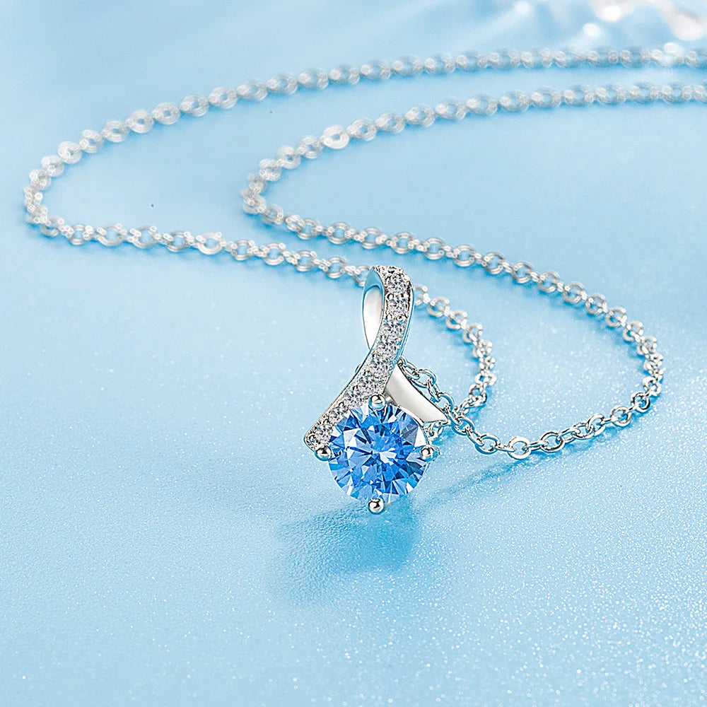 925 Sterling Silver Irregular Heart Moon Necklace
