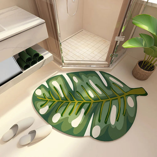 Super Absorbent Non Slip Leaf Shape Bath Mat