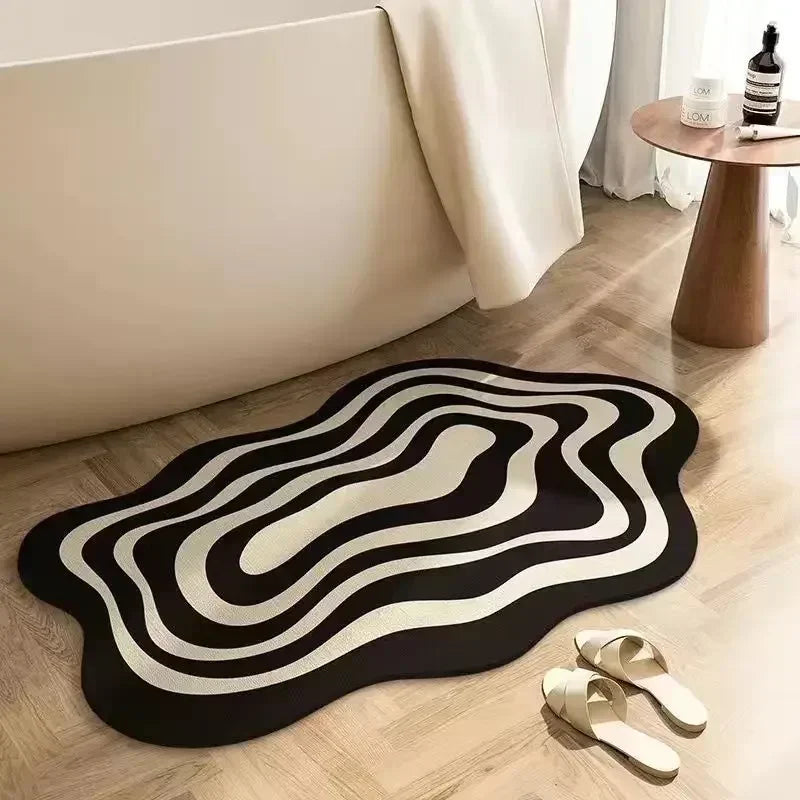 Irregular Shaped Diatomaceous Mud Soft Bathroom Floor Mat