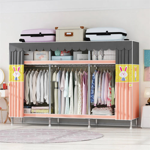 Wardrobe 170/205/250x45x170cm 26mm Steel Pipe Assembly