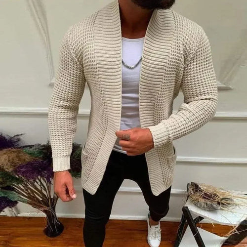 2024 Men's Casual Knitting Sweater Cardigan V-Neck Solid
