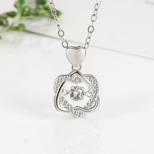 925 Sterling Silver Irregular Heart Moon Necklace