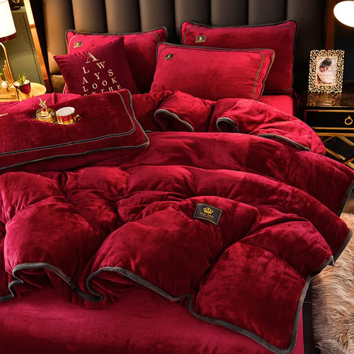 Luxury Milk Fleece High End Ultra-thick Bedding Set