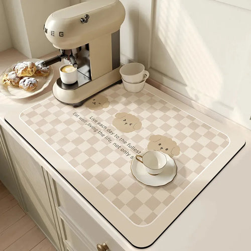 Large Kitchen Super Absorbent Diat. Dish Draining Mat