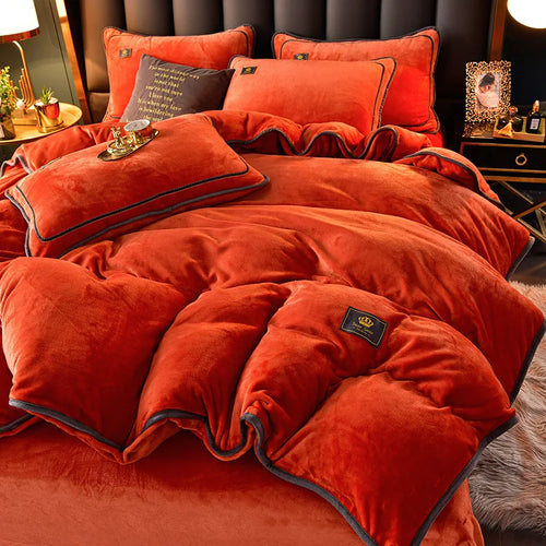 Luxury Milk Fleece High End Ultra-thick Bedding Set