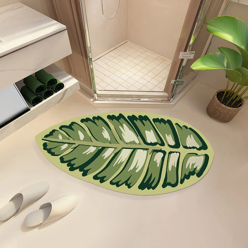 Super Absorbent Non Slip Leaf Shape Bath Mat
