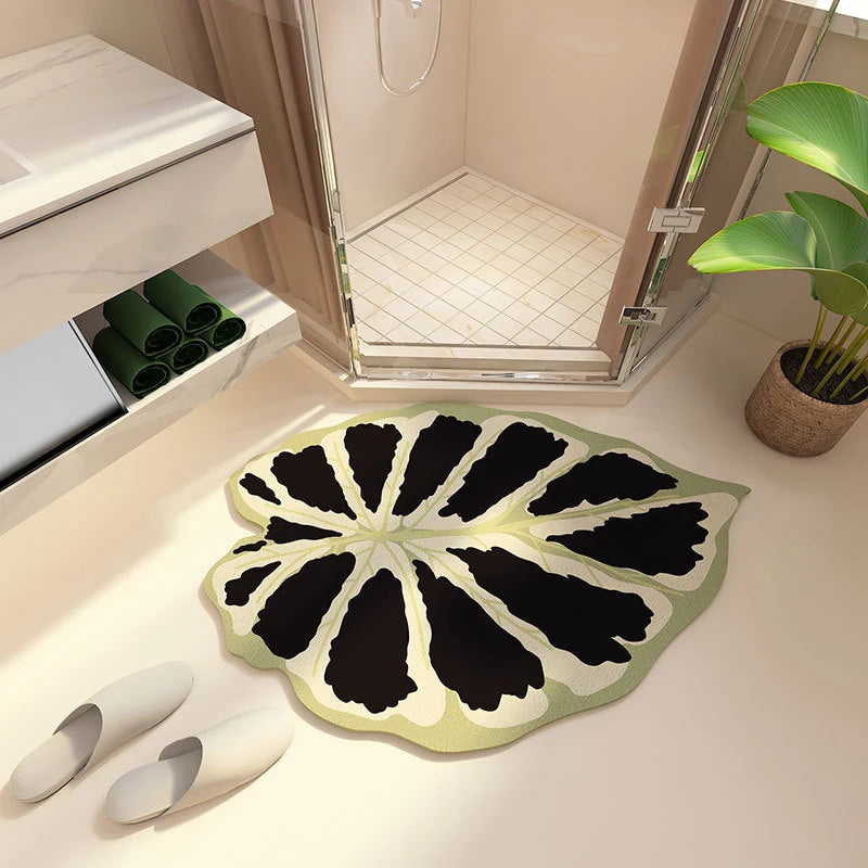 Super Absorbent Non Slip Leaf Shape Bath Mat