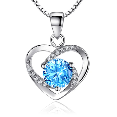 925 Sterling Silver Irregular Heart Moon Necklace