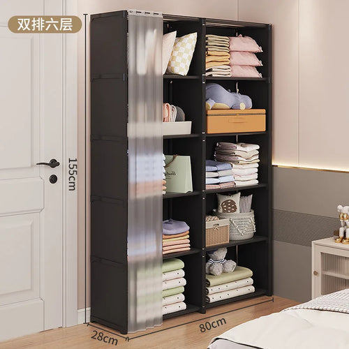 Foldable Multi-layer Wardrobe Dustproof Simple Assembly DIY