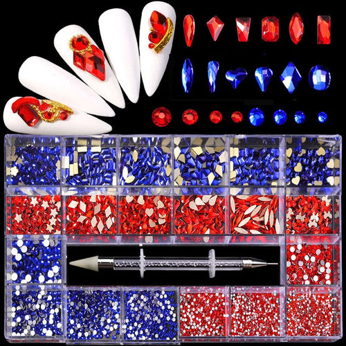 2800pcs Luxury Shiny Diamond Nail Art Rhinestones Crystal Decorations