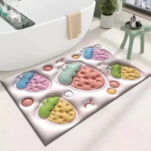 Soft Diatom Mud Carpet 3D Expansion Small Flower Floor Mat