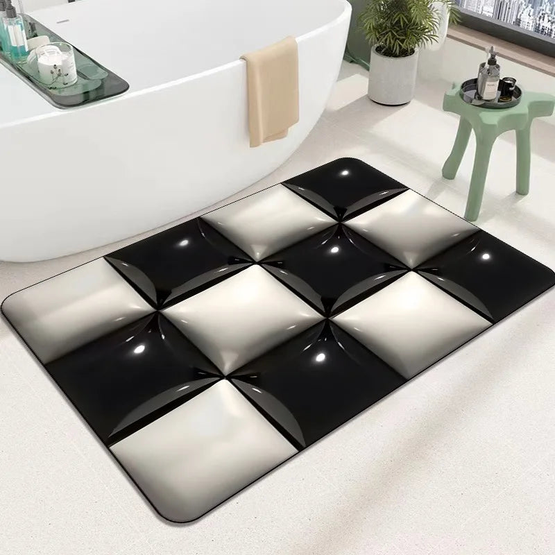 Soft Diatom Mud Carpet 3D Expansion Small Flower Floor Mat