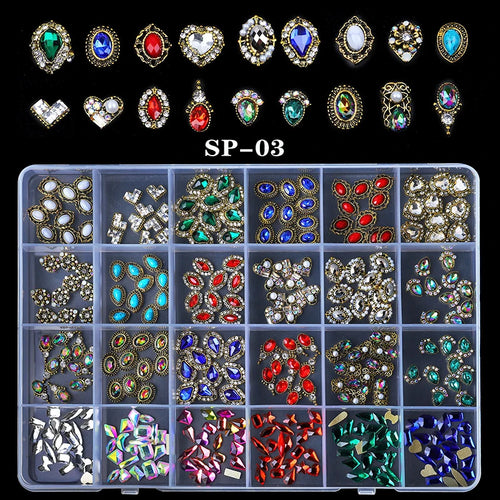 2800pcs Luxury Shiny Diamond Nail Art Rhinestones Crystal Decorations