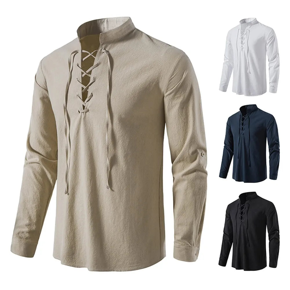 Men's Casual Cotton Linen Shirt