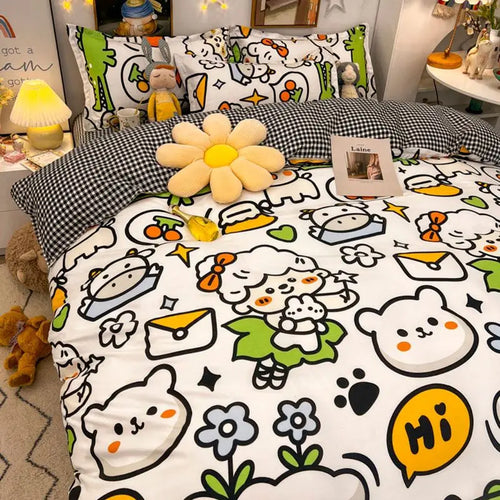 Student Minimalist Four Piece Dormitory Bedding Set