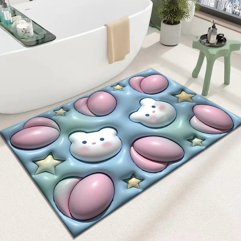 Soft Diatom Mud Carpet 3D Expansion Small Flower Floor Mat
