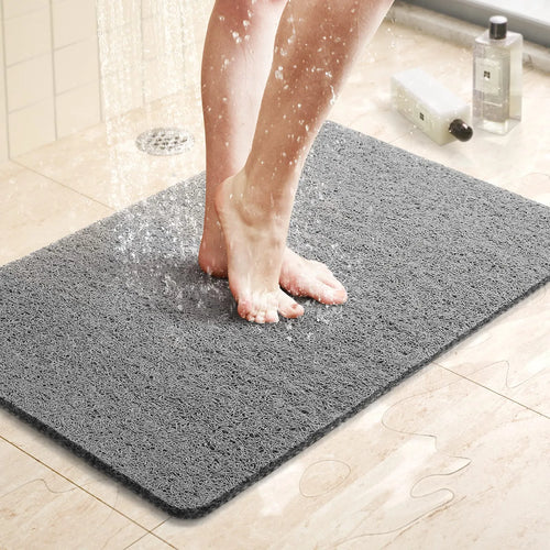 Non-Slip Shower Mat with Quick Drying PVC Loofah