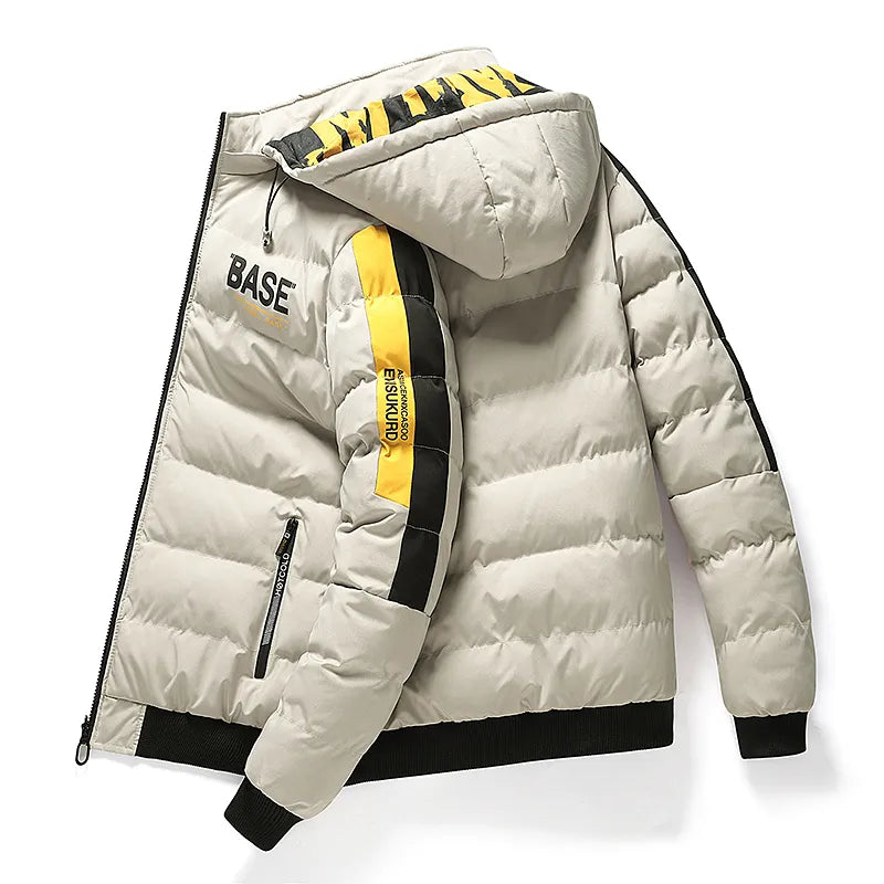 Men Autumn Winter Cotton Jacket Warm Comfortable Padded Thickened Down