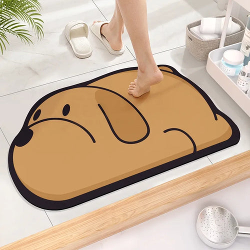 Cute Cartoon Non-Slip Diatom Super Absorbent Bathroom Mat