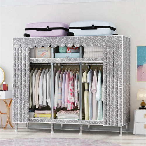 Wardrobe 170/205/250x45x170cm 26mm Steel Pipe Assembly
