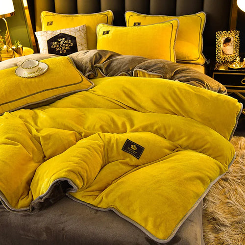 Luxury Milk Fleece High End Ultra-thick Bedding Set