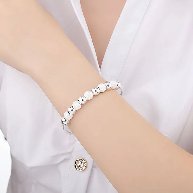 925 Sterling Silver Cute Feminine Bead Bracelet