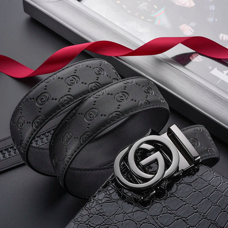 Men 3.4cm Luxury Brand Designer Automatic Buckle Belt