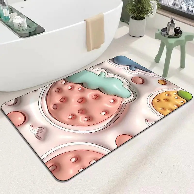 Soft Diatom Mud Carpet 3D Expansion Small Flower Floor Mat