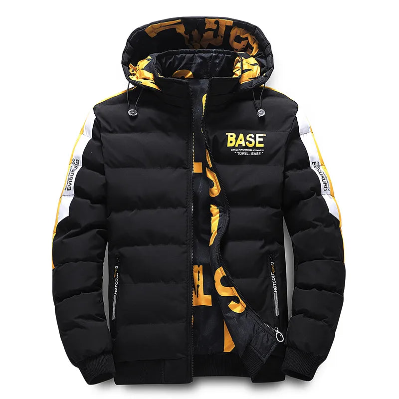 Men Autumn Winter Cotton Jacket Warm Comfortable Padded Thickened Down