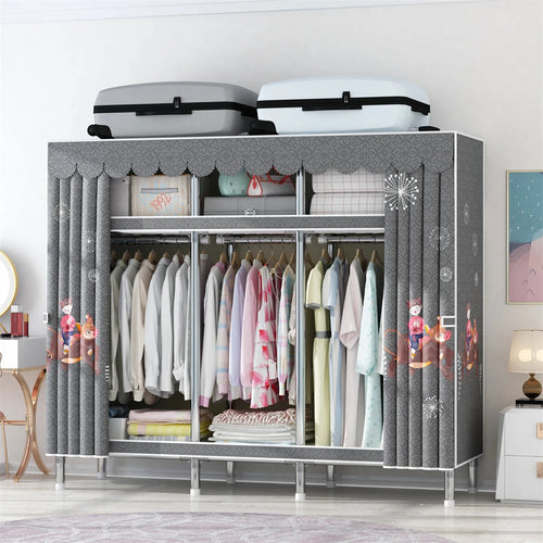 Wardrobe 170/205/250x45x170cm 26mm Steel Pipe Assembly
