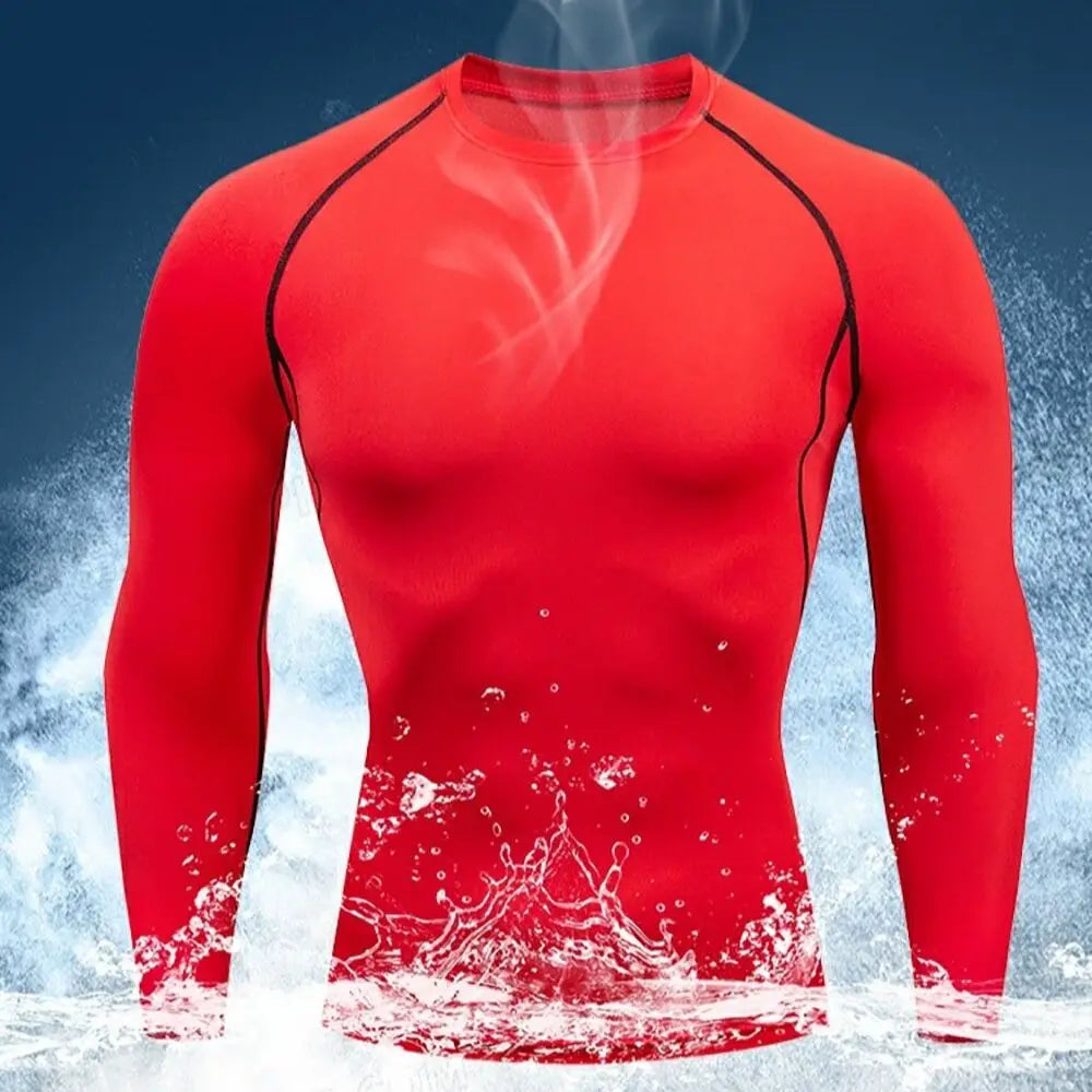 Men Workout Long Sleeve Gym Running Sportshirt