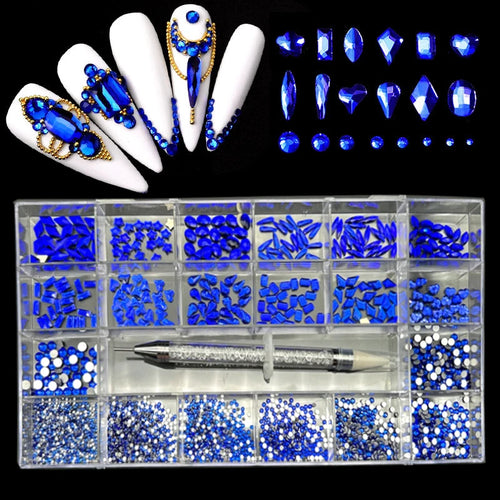 2800pcs Luxury Shiny Diamond Nail Art Rhinestones Crystal Decorations