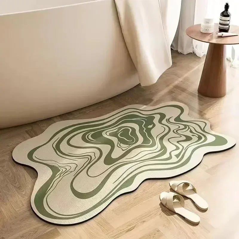 Irregular Shaped Diatomaceous Mud Soft Bathroom Floor Mat