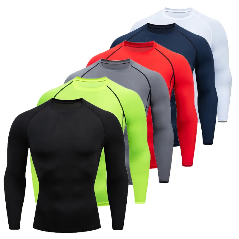 Men Workout Long Sleeve Gym Running Sportshirt