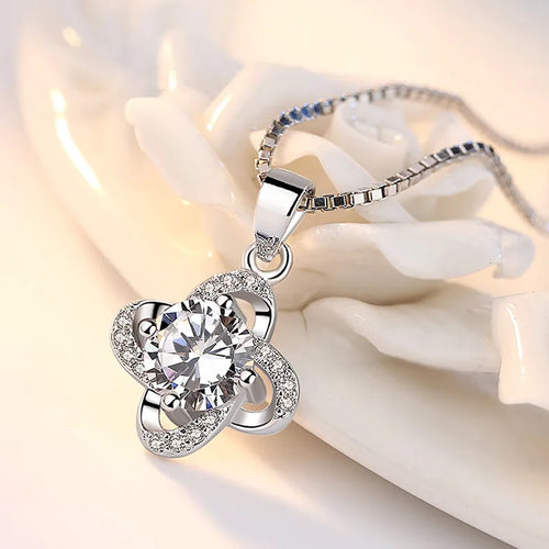 925 Sterling Silver Irregular Heart Moon Necklace