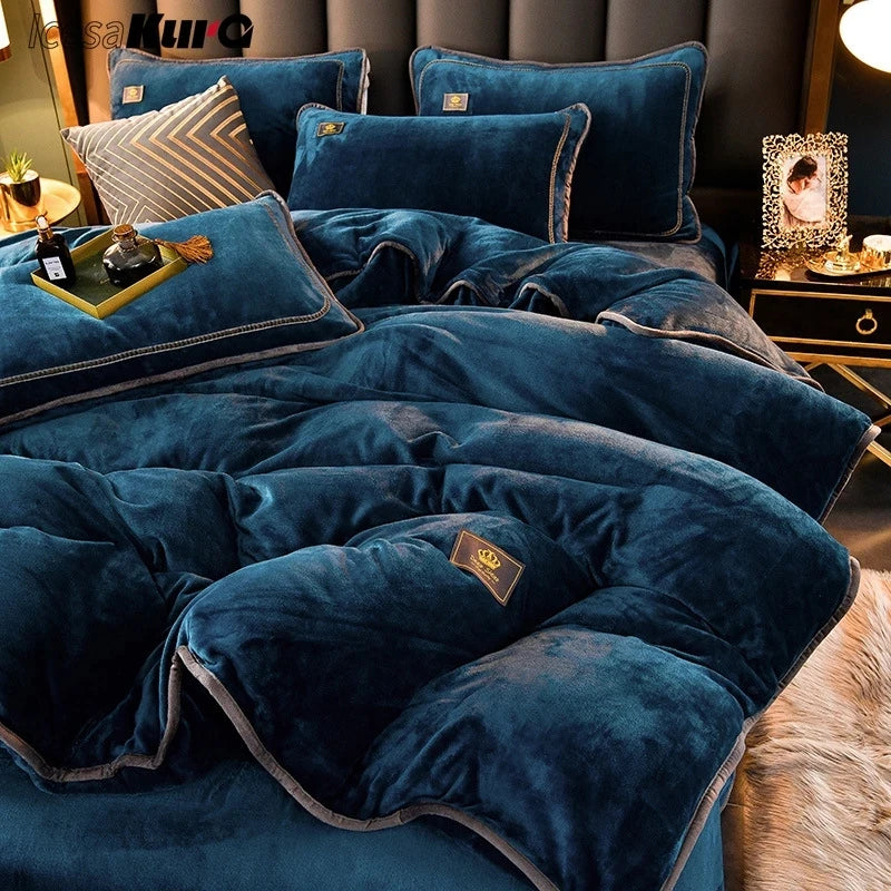 Luxury Milk Fleece High End Ultra-thick Bedding Set