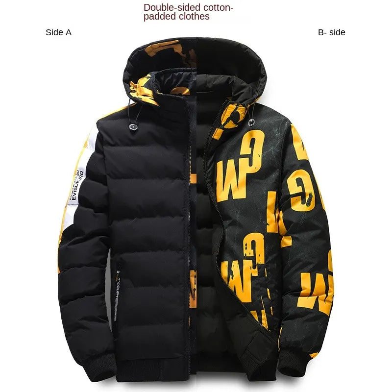 Men Autumn Winter Cotton Jacket Warm Comfortable Padded Thickened Down