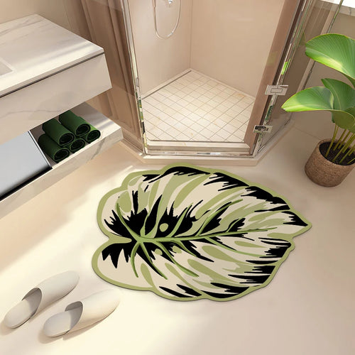Super Absorbent Non Slip Leaf Shape Bath Mat