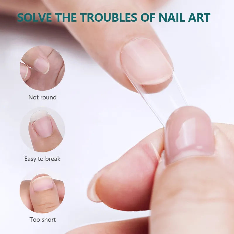 Nailpop 600pcs PRO Fake Nails Semi-Matte Almond Coffin Full/Half